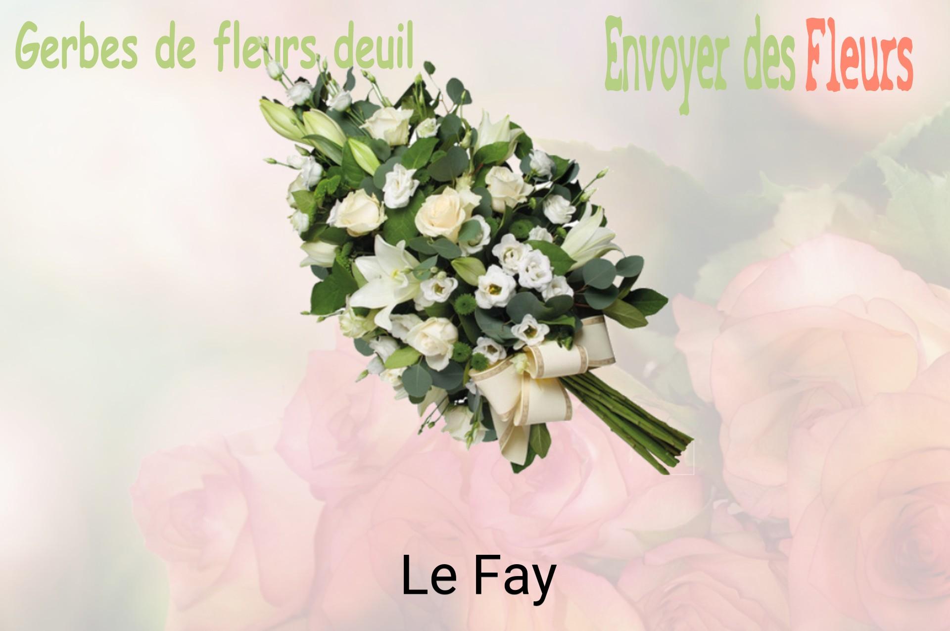 Gerbe de fleurs de deuil livrée à Le Fay